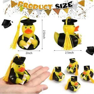 24 Pack 2.5" Graduation Rubber Ducks Class Diploma Grad Bulk Toy Bath Duck Set